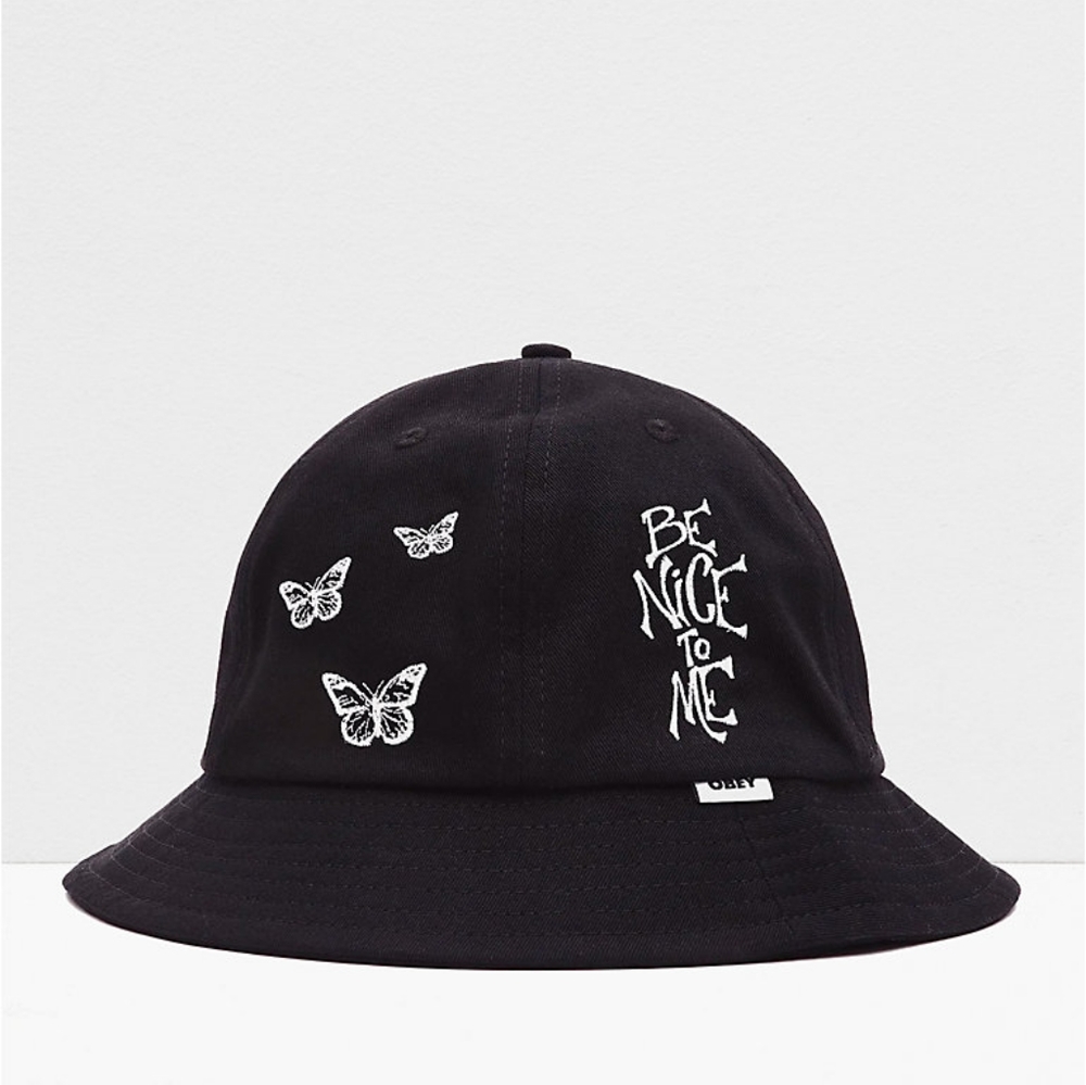 Obey Printed 6 Panel Black Bucket Hat